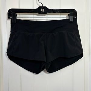 Lululemon Womens Black Speed Up Shorts Running Gym Active size 4  G4